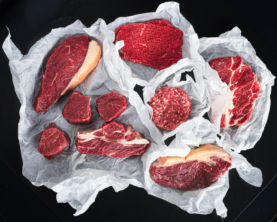Ecological grass fed-beef meat and meat products